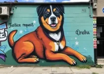 mural em homenagem ao cachorro Orelha